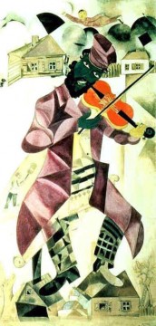 マルク・シャガール Painting - モスクワ・ユダヤ劇場の音楽パネル テンペラガッシュとカオリン キャンバスに現代マルク・シャガール